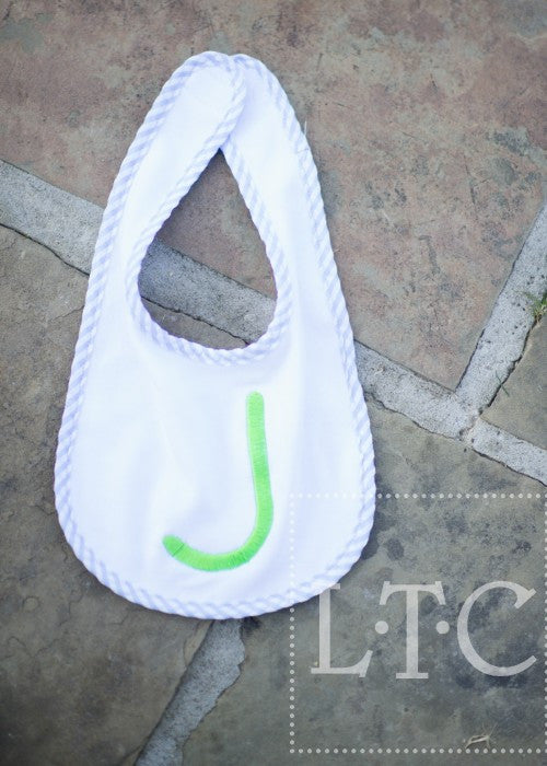 Seersucker Trimmed Baby Bib