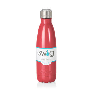 Swig Glossy Peony Pink & Turquoise Triple Insulated Hot/Cold Stainless  Steel Water Bottle w/Flip Ring