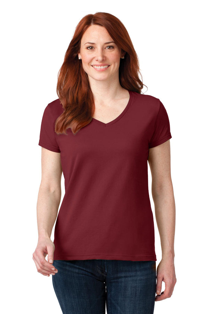 Anvil® Ladies 100% Ring Spun Cotton V-Neck T-Shirt. 88VL