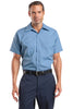 Red Kap® Long Size, Short Sleeve Striped Industrial Work Shirt. CS20LONG