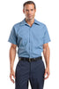Red Kap® - Short Sleeve Striped Industrial Work Shirt.  CS20