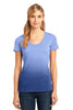 District Made® - Ladies Dip Dye Rounded Deep V-Neck Tee. DM4310