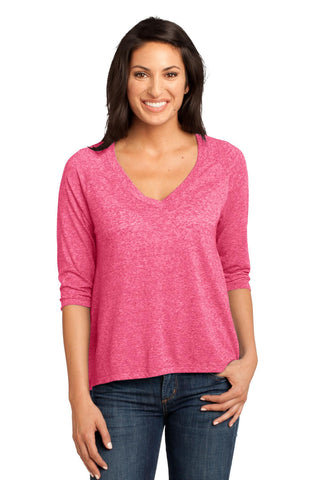 District Made® - Ladies Microburn® V-Neck Raglan Tee. DM462