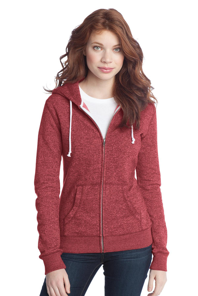 District Juniors Marled Fleece Full Zip Hoodie DT292