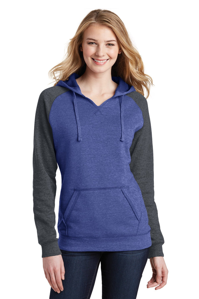 District® Juniors Lightweight Fleece Raglan Hoodie.  DT296