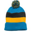 District® - Vintage Striped Beanie with Removable Pom. DT627