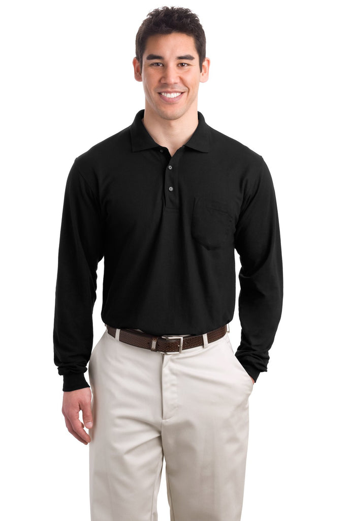Port Authority® Tall Silk Touch Long Sleeve Polo with Pocket. TLK500LSP"