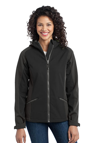 Port Authority® Ladies Gradient Hooded Soft Shell Jacket. L312
