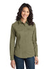 Port Authority® Ladies Stain-Resistant Roll Sleeve Twill Shirt. L649