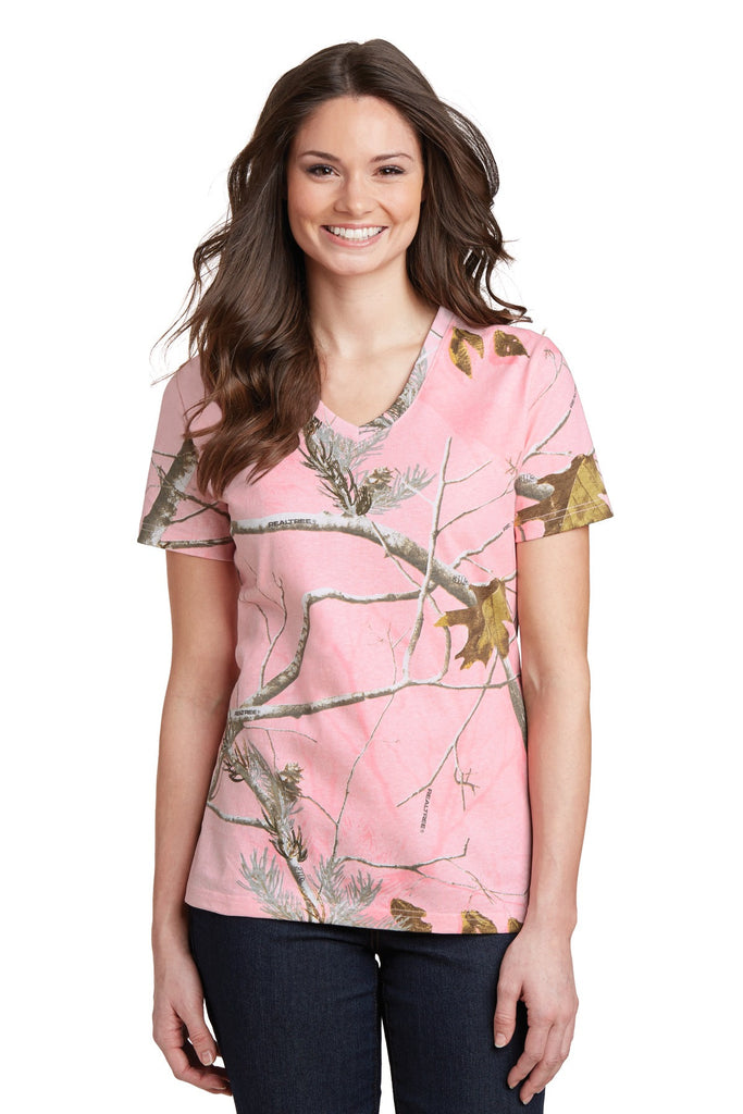 Russell Outdoors Realtree® Ladies 100% Cotton V-Neck T-Shirt. LRO54V"