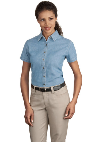 Port & Company® - Ladies Short Sleeve Value Denim Shirt.  LSP11