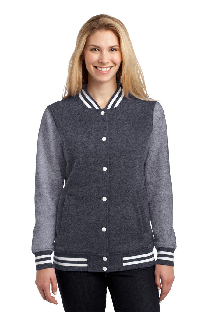 Sport Tek Ladies Fleece Letterman Jacket. LST270