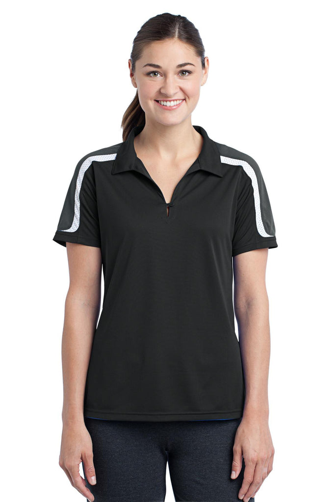 Sport-Tek® Ladies Tricolor Shoulder Micropique Sport-Wick® Polo LST658