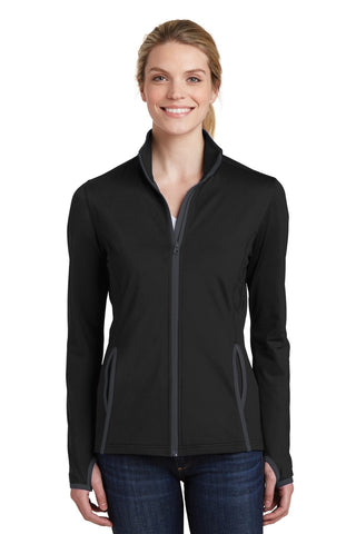 Sport-Tek® Ladies Sport-Wick® Stretch Contrast Full-Zip Jacket.  LST853