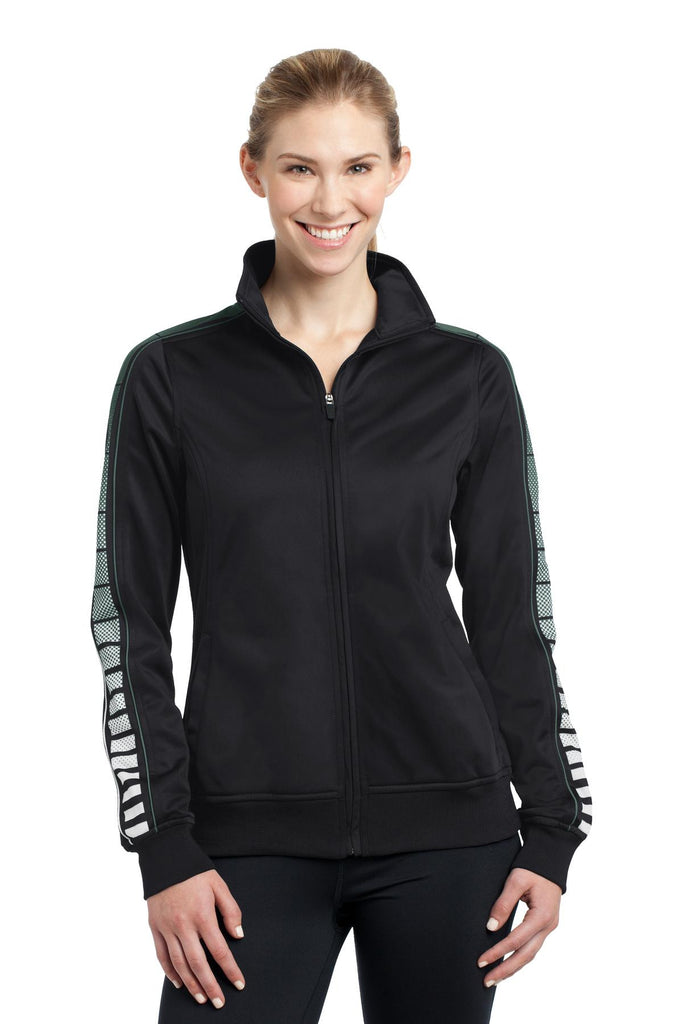 Sport-Tek® Ladies Dot Sublimation Tricot Track Jacket. LST93