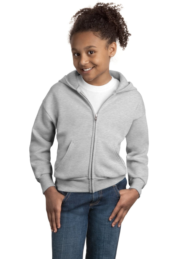 Hanes® - Youth Comfortblend® EcoSmart® Full-Zip Hooded Sweatshirt. P480