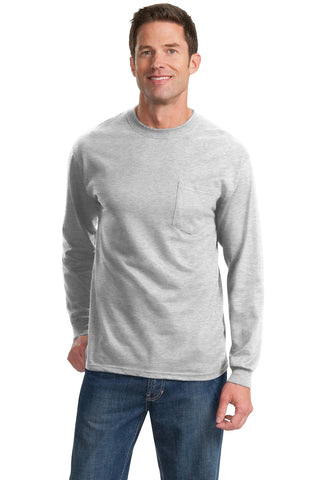 Port & Company® - Long Sleeve Essential T-Shirt with Pocket.  PC61LSP
