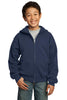 Port & Company® - Youth Full-Zip Hooded Sweatshirt.  PC90YZH