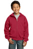 Port & Company® - Youth Full-Zip Hooded Sweatshirt.  PC90YZH