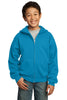 Port & Company® - Youth Full-Zip Hooded Sweatshirt.  PC90YZH