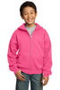 Port & Company® - Youth Full-Zip Hooded Sweatshirt.  PC90YZH