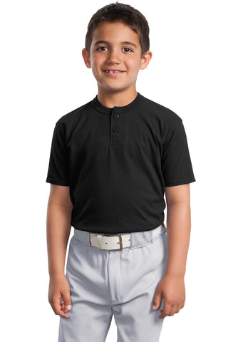 Sport-Tek® Youth Short Sleeve Henley. YT210